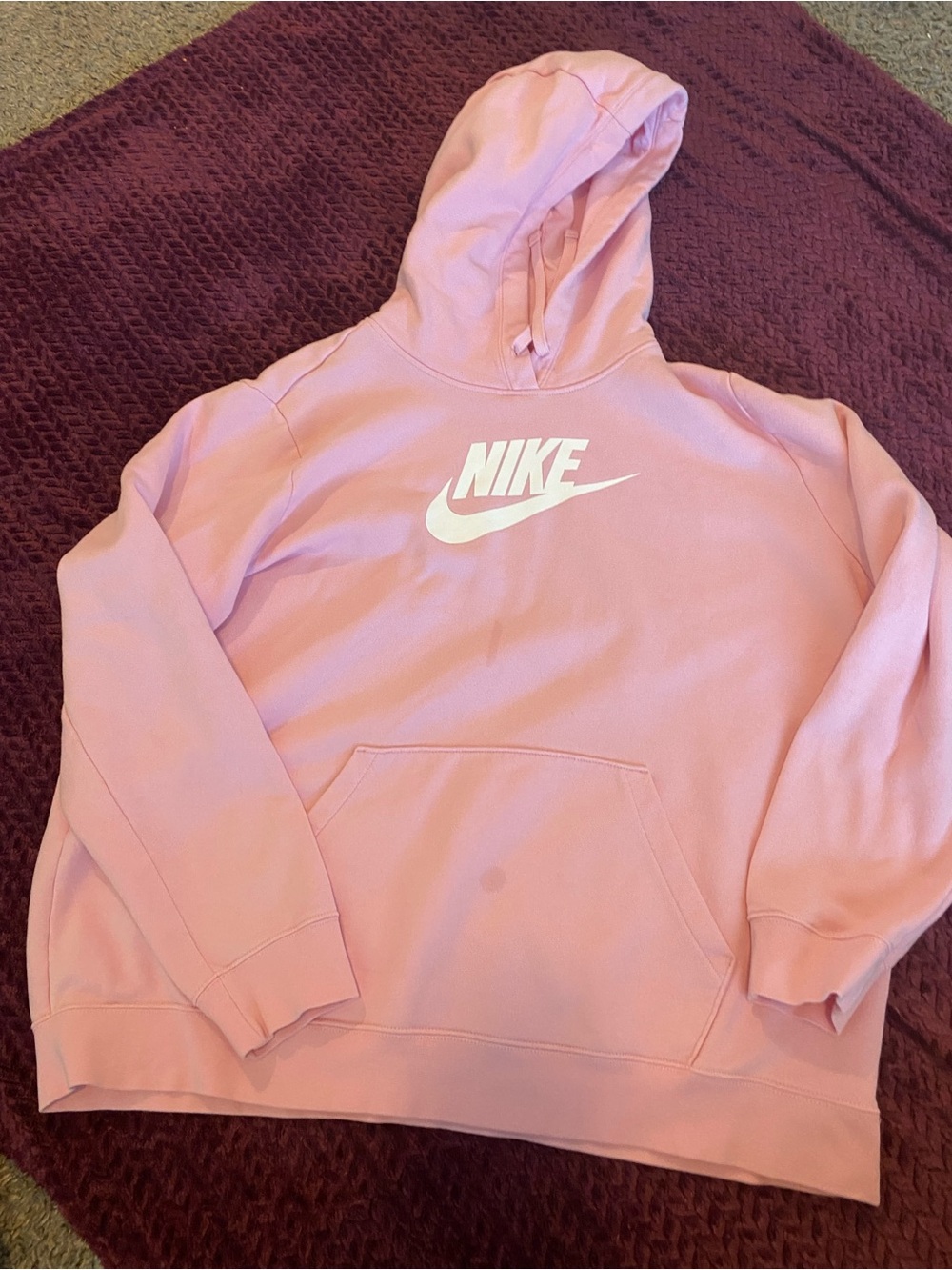 Nike Light Pink Pullover Hoodie with Swoosh Tag